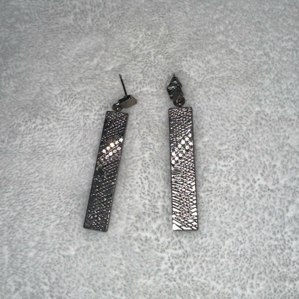 Express Silver Textured Earrings